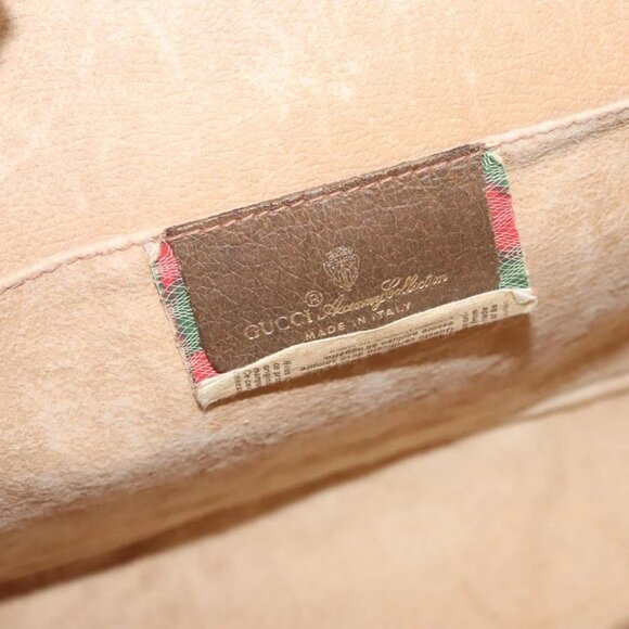 GUCCI GG Supreme Web Sherry Line Clutch Bag PVC Beige - Picture 14 of 15